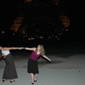 The Eiffel Tower and two crazy girls !